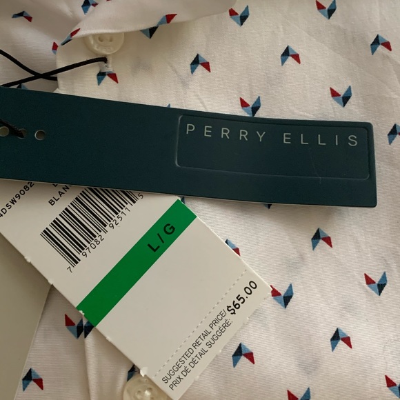 Perry Ellis Bright White Long Sleeves T-Shirt NWT - Picture 7 of 13